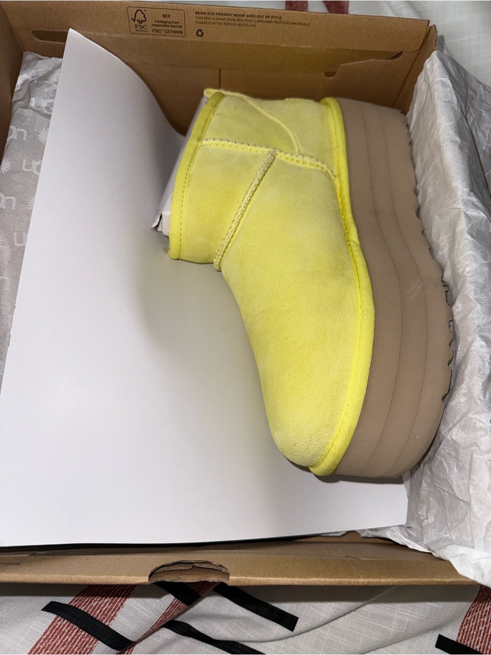UGG Neon Yellow Platform Boot